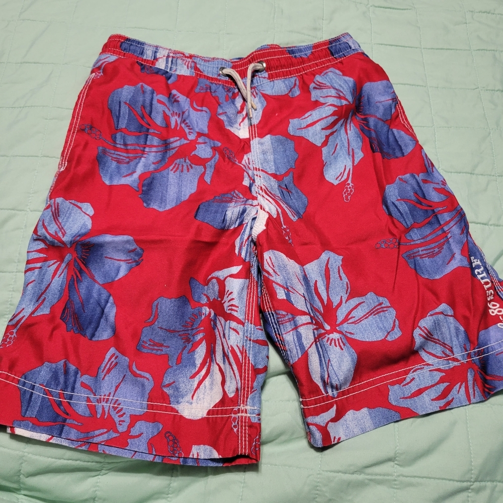 Gap Kids Swim Trunk Shorts, Tropical Hawaiian Print, L size 10